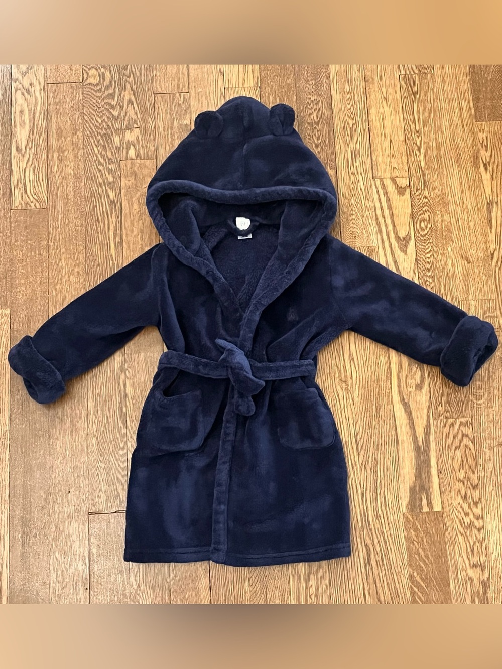 Baby GAP Velour Hooded Robe w/ Ears Navy Blue 2T